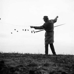 Edward Krasinski with Dzida (spear), 1964, Photo: Eustachy Kossakowski 